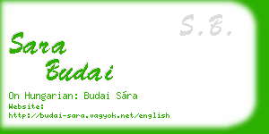 sara budai business card